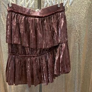 Listicle Pleated Velvet Mini Skirt - Mauve Rose